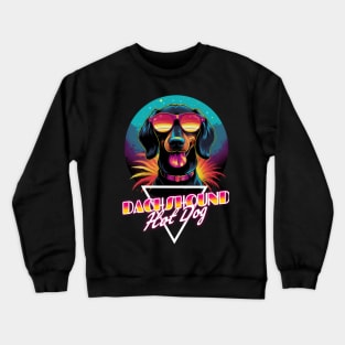 Retro Wave Dachshound Hot Dog Shirt Crewneck Sweatshirt